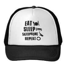Essen Sie Schlaf-Saxophon Baseball Cap