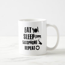 Essen Sie Schlaf-Saxophon Teetasse