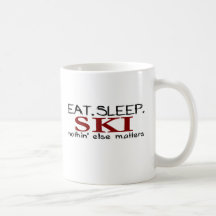 Essen Sie Schlaf-Ski Kaffee Tassen