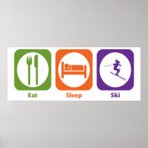 Essen Sie Schlaf-Ski Posterdruck