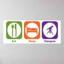 Essen Sie Schlaf Stargaze Plakatdruck