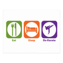 Essen Sie Schlaf tun Karate Postkarten