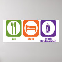 Essen Sie Schlaf unterrichten Kindergarten Plakate