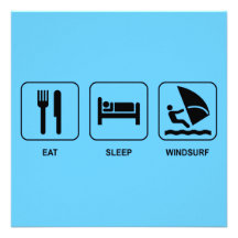 Essen Sie Schlaf Windsurf Einladung