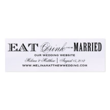 ESSEN SIE, TRINKEN SIE %PIPE% WEDDING WEBSITE-KART VISITENKARTEN VORLAGE