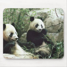 Essender und spielender Pandabär Mousepad