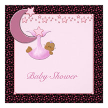 Ethnischer Baby-Mond u. Stern-Duschen-Einladung