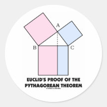 Euclids Beweis des pythagoräischen Theorems Runder Aufkleber