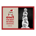 Eule die beste Weihnachts-/Feiertags-Foto-Karte