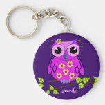 Eule keychain mit Namen Schlüsselband