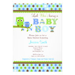Eulen-Babyparty-Einladungs-Junge