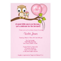 Eulen-Babyparty-Einladungs-Mädchen-Mamarosa