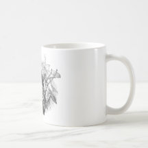 Eulen-Eulen-Baum-Vintager hölzerner Stich Kaffeetasse