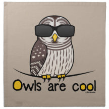 Eulen sind cool stoff serviette