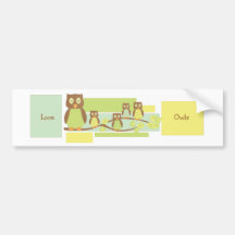 Eulen und Eulen Auto Sticker