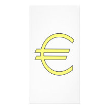 Euro Symbol Customized Photo Card