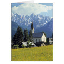 Europa, Österreich, Gosau. Der Helm der Kirche Grußkarten