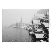 Europa, Österreich, Hallstat. Stadtansicht in den  Grußkarte