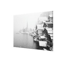 Europa, Österreich, Hallstat. Stadtansicht in den  Gespannter Galerie Druck
