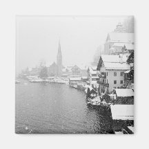 Europa, Österreich, Hallstat. Stadtansicht in den  Kühlschrankmagnet