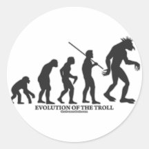 Evolution der Schleppangel Runde Sticker