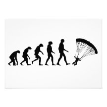 Evolution des Fallschirmspringens Einladungskarten
