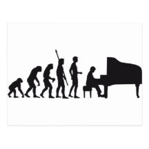 evolution piano postkarten