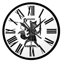 Ex Libris Schwarzweiss-Uhr