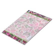Exotische rote Blatt-Pflanzen.  Blumenphotographie Memo Notiz Pad