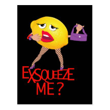 "exsqueeze ich?" lustige Zitrone humorvolle Postka