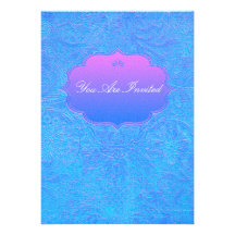 Extravagante blaue Hochzeits-Einladungen