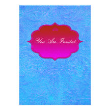 Extravagante blaue Hochzeits-Einladungen