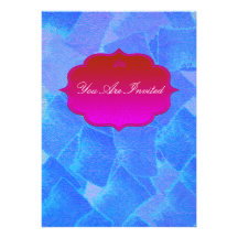 Extravagante blaue Hochzeits-Einladungen