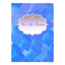 Extravagante blaue Hochzeits-Einladungen
