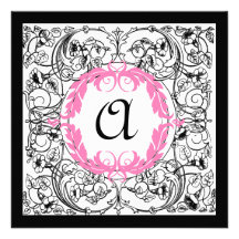 Extravagante Monogramm-Geburtstags-Einladung