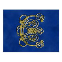 Extravaganter königlicher Monogramm-Buchstabe C Postkarte