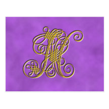 Extravaganter königlicher Monogramm-Buchstabe N Postkarte