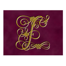 Extravaganter Monogramm-Buchstabe F Postkarten