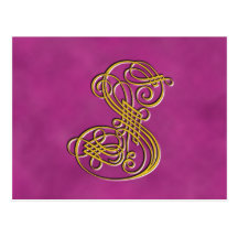 Extravaganter Monogramm-Buchstabe S Postkarte