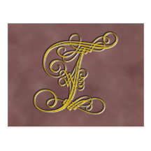 Extravaganter Monogramm-Buchstabe T Postkarten
