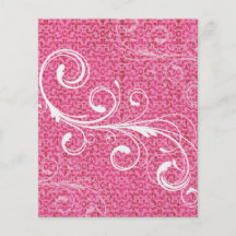 Extravaganter rosa eleganter Damast-Strudel-Jahres Flyerdesign