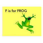 "F" ist für Frosch-Alphabet Flashcard Postkarte