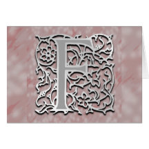 F Monogram "Silver Stone" Note Card Greeting Card