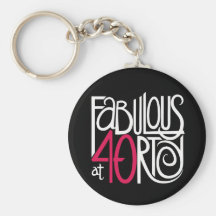 Fabelhaft 40rty am Weiß Keychain Schlüsselanhänger