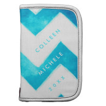 Fabelhaftes Aqua-blaues Zickzack Mode-Folio Mappen