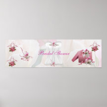 Fahnen-Brautparty-weißes rosa Korsett Posterdrucke