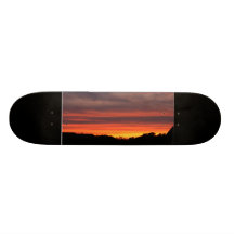Fahren auf theTexas Sonnenuntergang-Skateboard Skateboard Brett