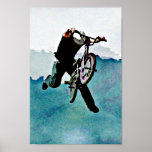 Fahrrad-Bremsung des Freistil-BMX Plakatdrucke