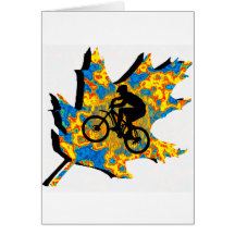 Fahrradhippie-Blatt Grußkarte