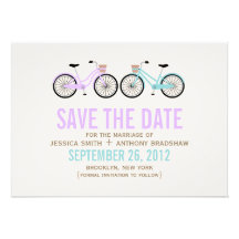 Fährt sein und ihrs Save the Date Wedding rad Personalisierte Ankündigungskarte